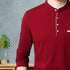 Men Red Full Sleeve Henley T-Shirt
